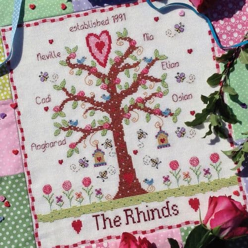 Family Tree printed cross stitch chart by Nia Cross Stitch